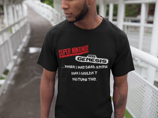 super nintendo sega genesis tshirt