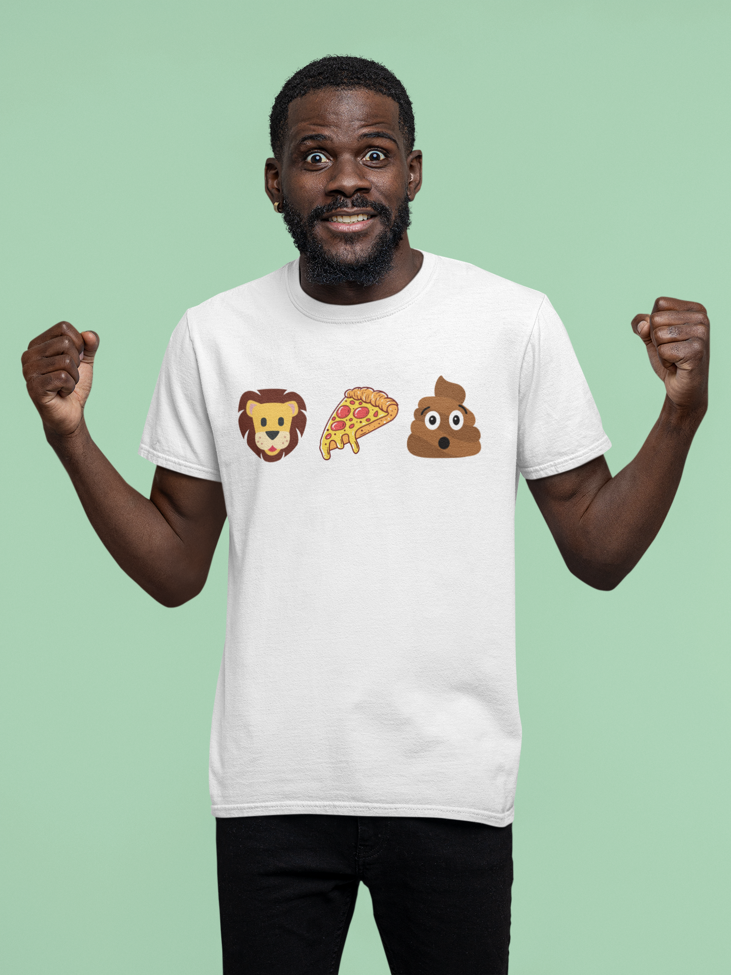 Lion Pizza Sh!t Emoji T-Shirt, Hoody or Sweatshirt.