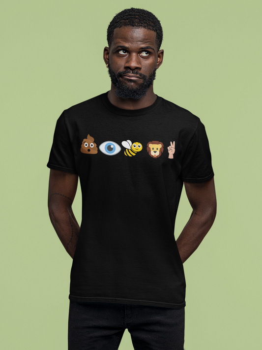 Sh!t Eye Bee Lion Two Emoji T-Shirt, Hoody or Sweatshirt.